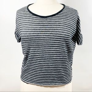 Lauren by Ralph Lauren black/white striped Top L
